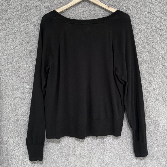 Gap Easy Pullover Cotton Modal blend Vneck sweater Black - Picture 8 of 8